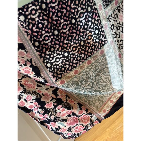 ANTHROPOLOGIE Frida Akemi + Kin Burnout silk Velvet Kimono tunic O/S Multi clr - Picture 12 of 16